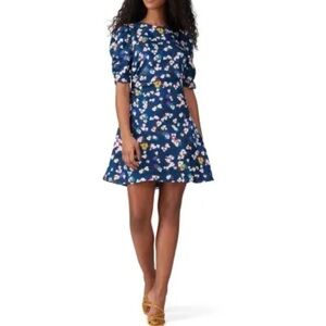 Tanya Taylor Liz Silk Floral Dress Blue Floral Size 0